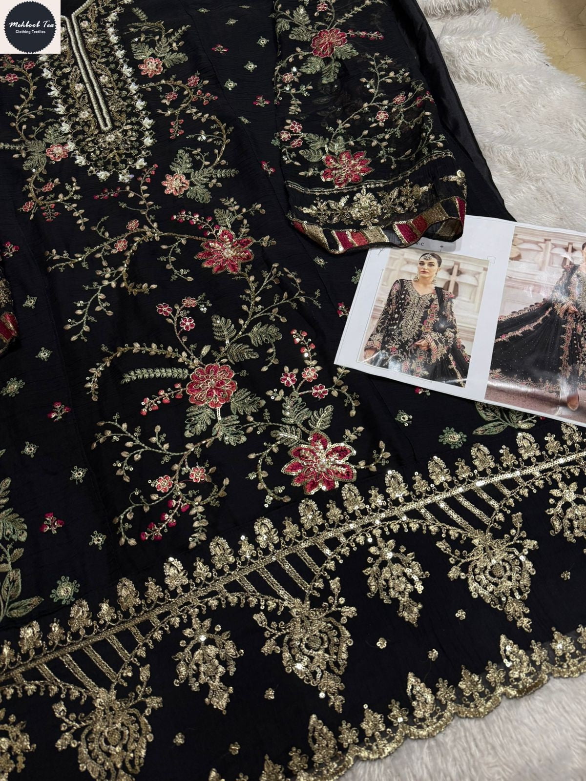 1828-C Maria B Chiffons Mehboob Tex Denting Pakistani Salwar Suits