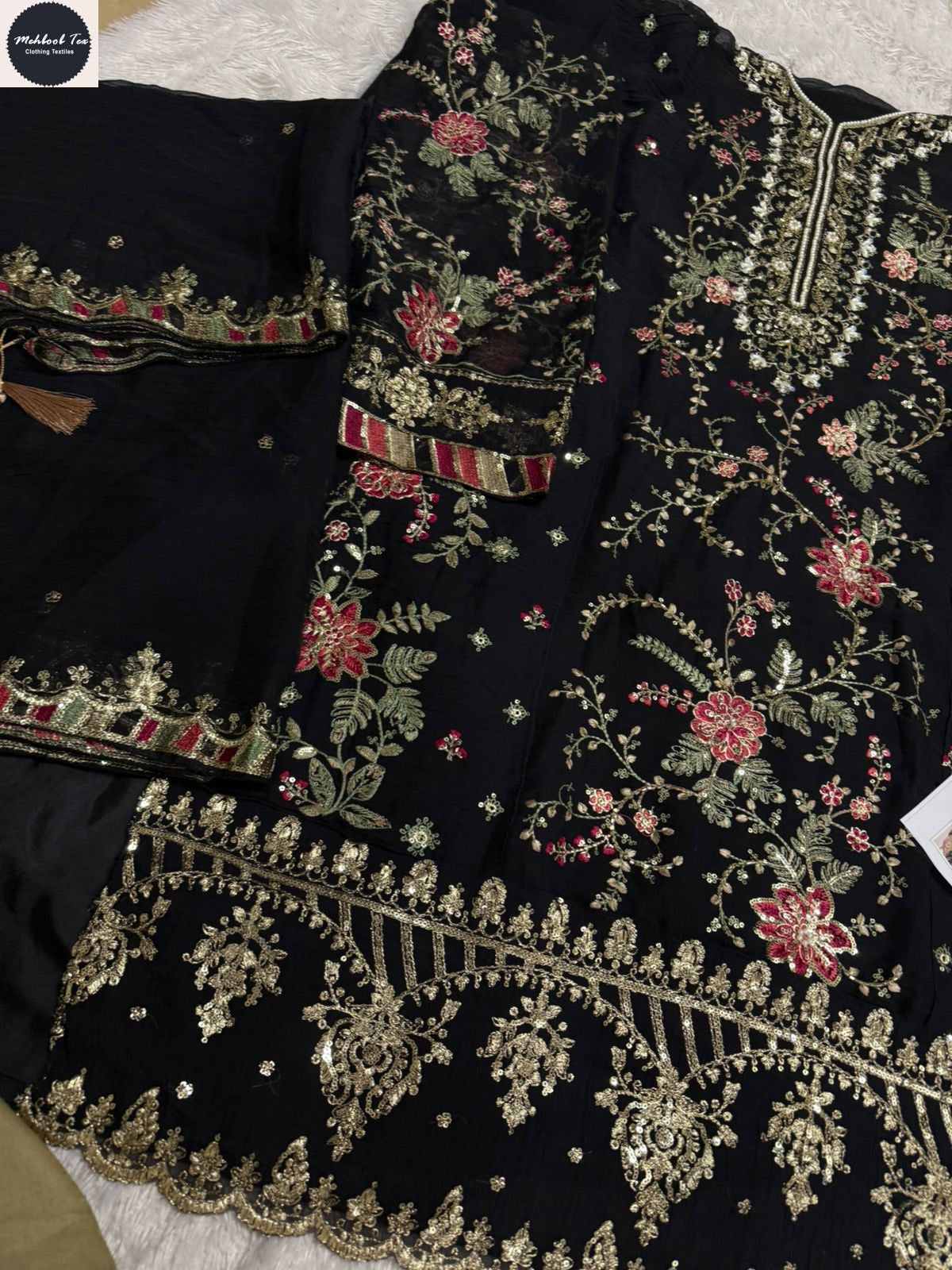 1828-C Maria B Chiffons Mehboob Tex Denting Pakistani Salwar Suits