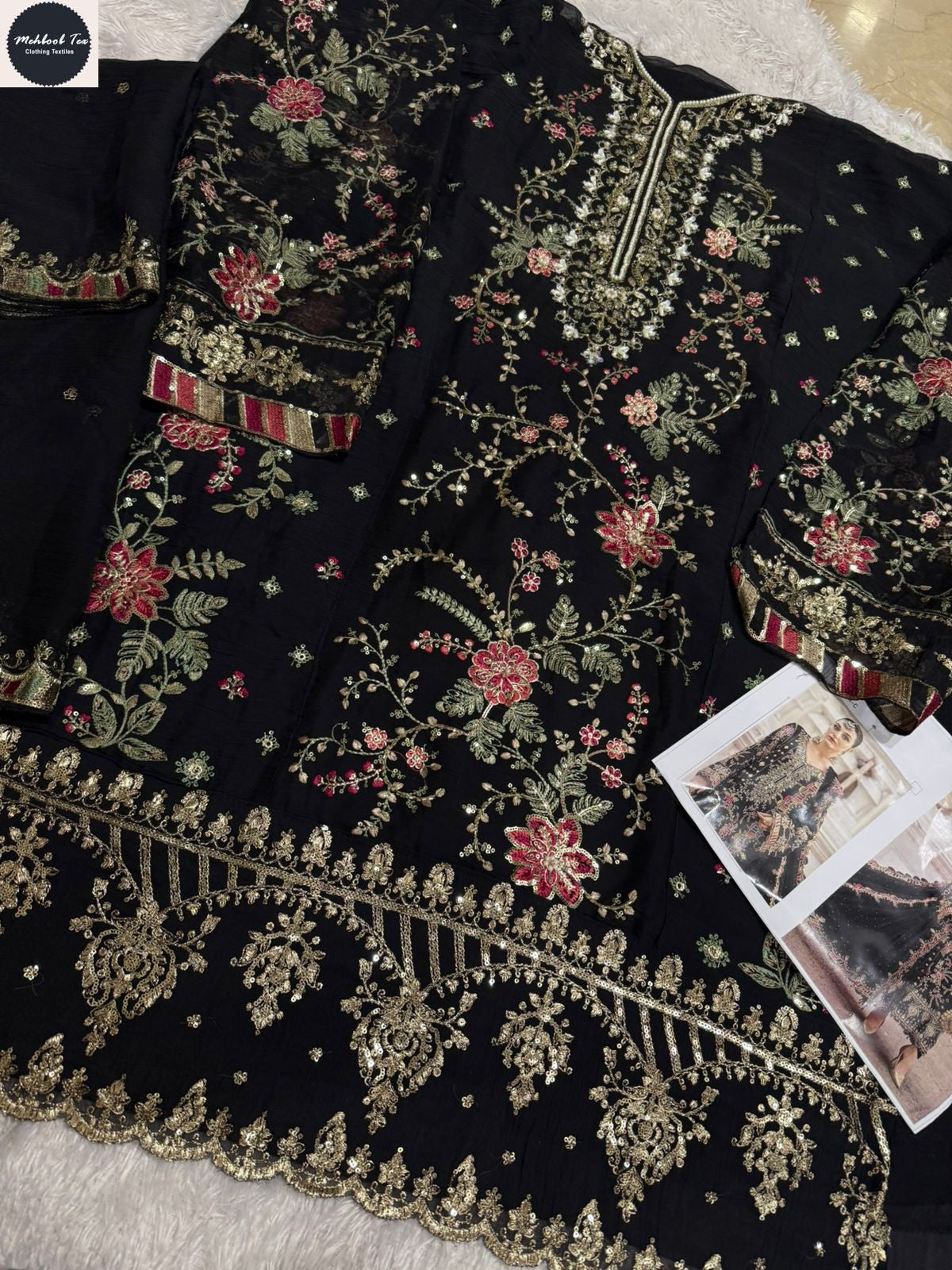 1828-C Maria B Chiffons Mehboob Tex Denting Pakistani Salwar Suits