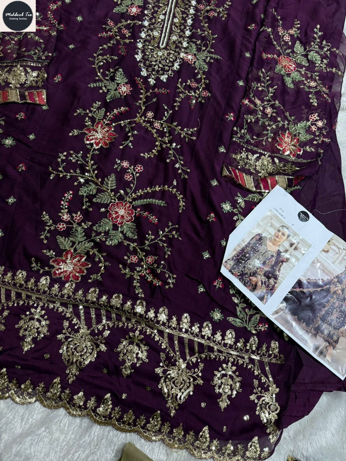 1828-D Maria B Chiffons Mehboob Tex Denting Pakistani Salwar Suits