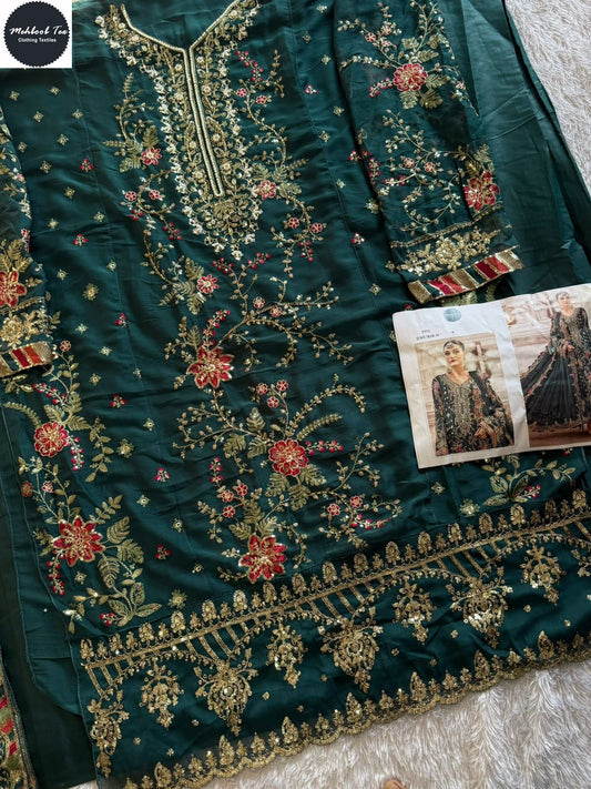 1828-H Maria B Chiffons Mehboob Tex Denting Pakistani Salwar Suits