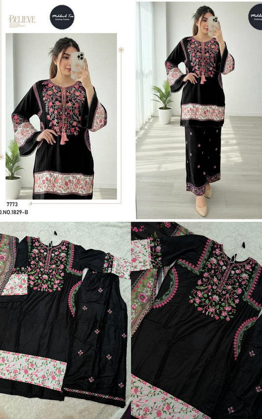 1829-B Mehboob Tex Pure Rayon Pakistani Salwar Suits