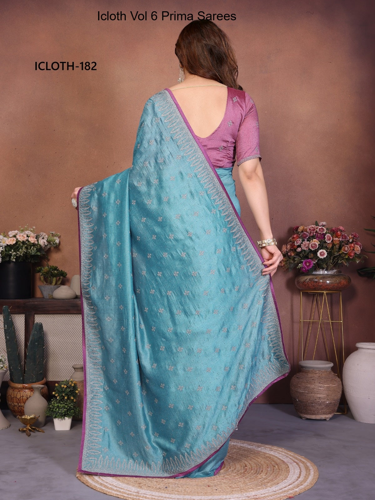 182 Icloth Vol 6 Prima Vichitra Silk Sarees