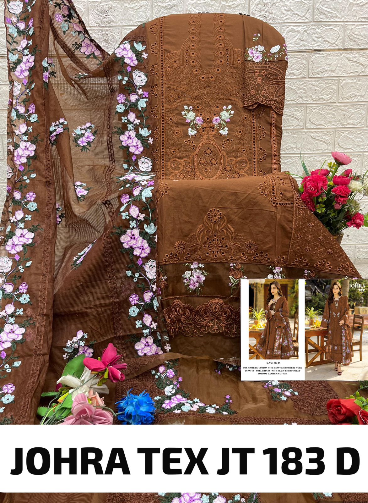 183-D Johra Tex Cambric Cotton Pakistani Salwar Suits