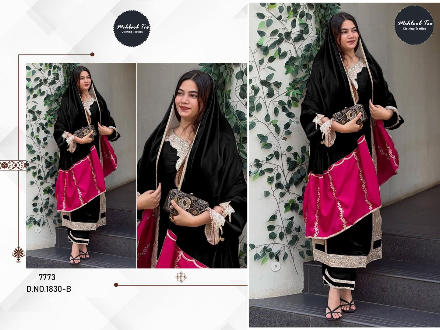 1830-B Mehboob Tex Denting Jimmy Choo Pakistani Readymade Suits