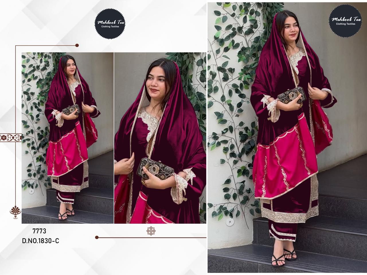 1830-C Mehboob Tex Denting Jimmy Choo Pakistani Readymade Suits