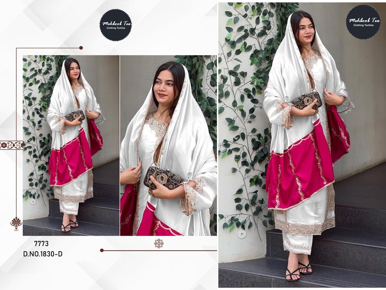1830-D Mehboob Tex Denting Jimmy Choo Pakistani Readymade Suits