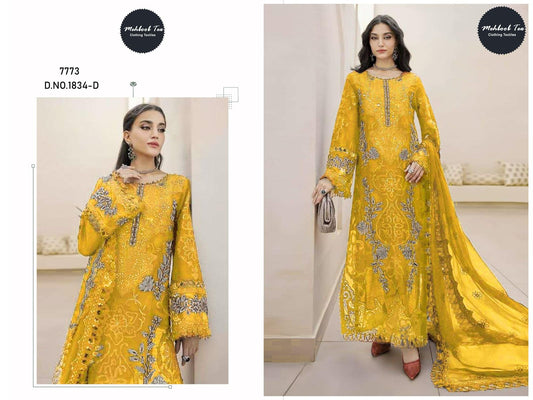 1834-D Mehboob Tex Denting Chiffon Pakistani Salwar Suits