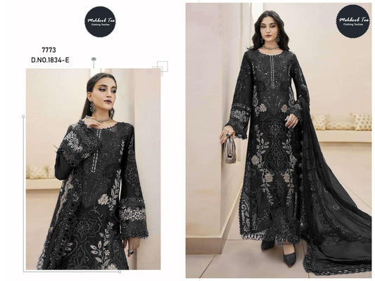 1834-E Mehboob Tex Denting Chiffon Pakistani Salwar Suits