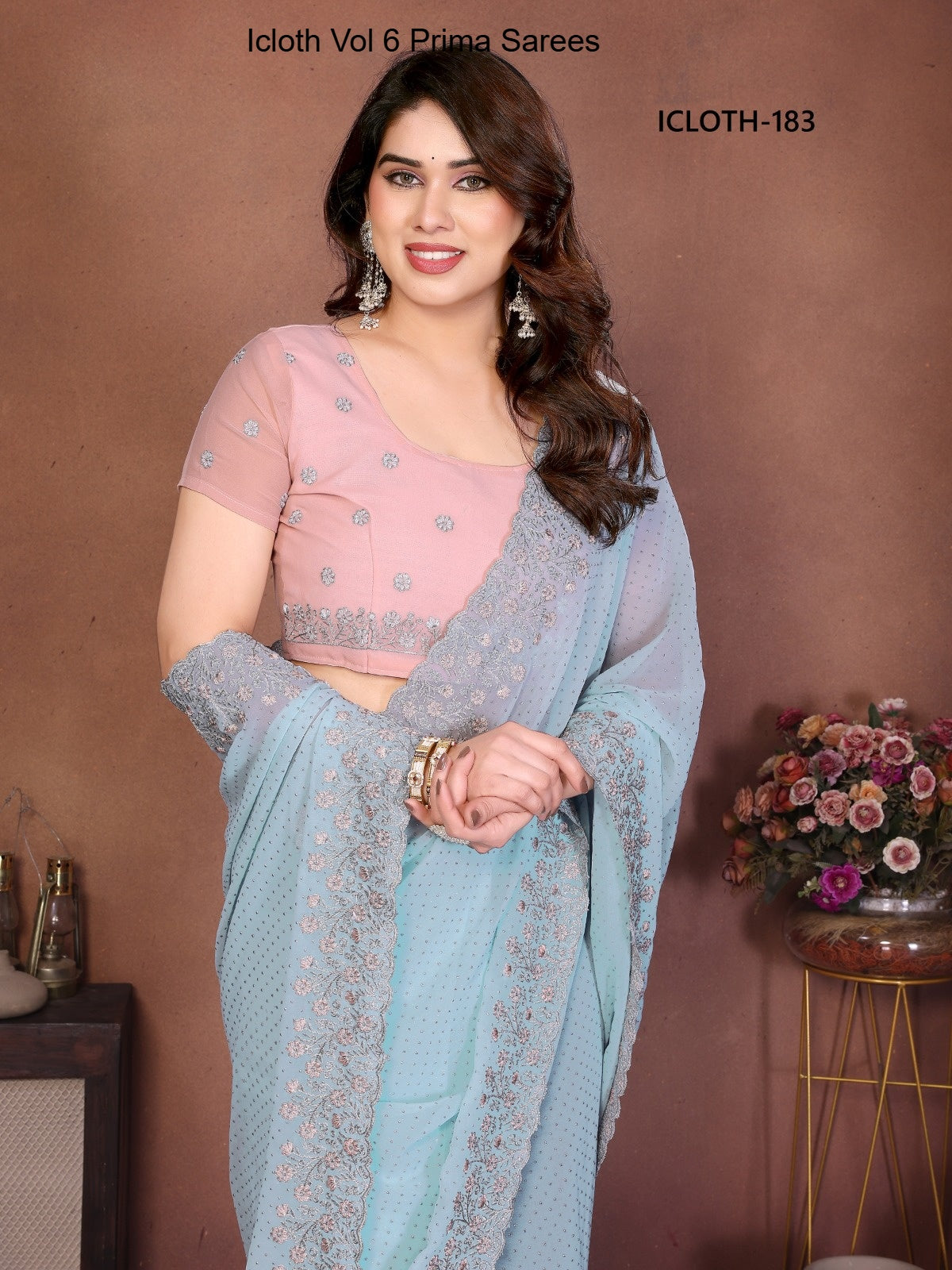183 Icloth Vol 6 Prima Georgette Durdop Sarees