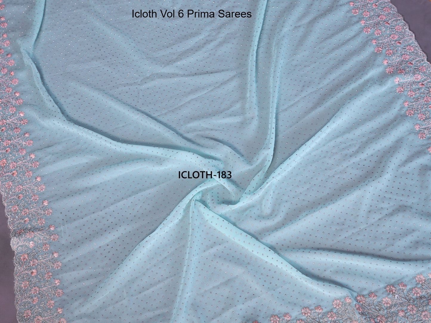 183 Icloth Vol 6 Prima Georgette Durdop Sarees