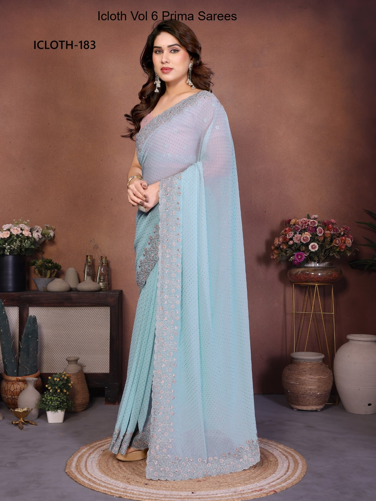 183 Icloth Vol 6 Prima Georgette Durdop Sarees