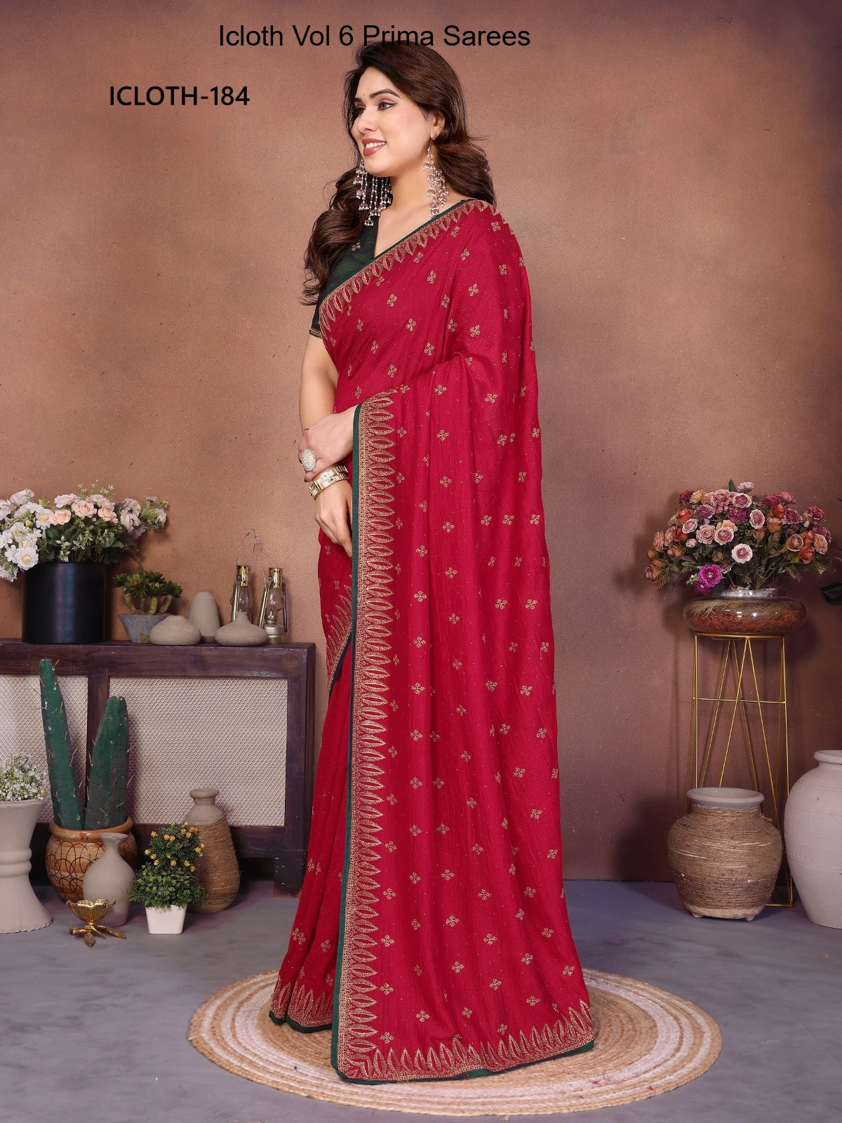 184 Icloth Vol 6 Prima Vichitra Silk Sarees