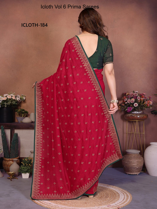 184 Icloth Vol 6 Prima Vichitra Silk Sarees