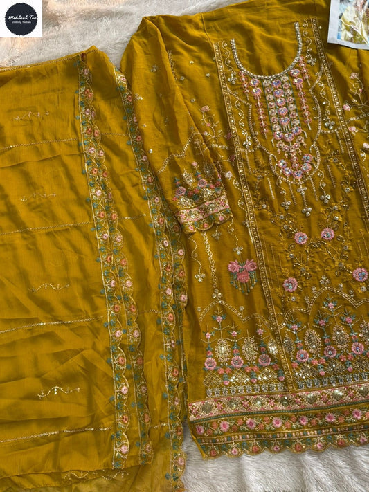 1852-B Mehboob Tex Denting Chiffon Pakistani Salwar Suits