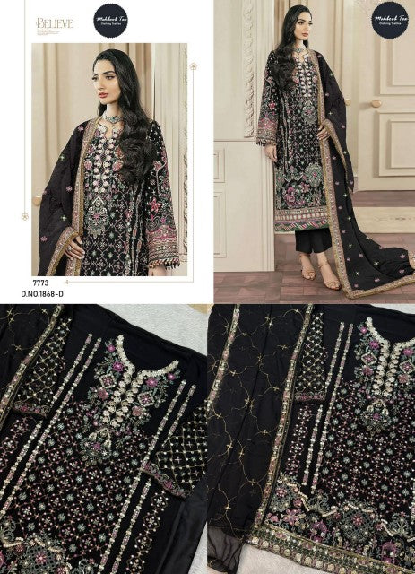 1868-D Mehboob Tex Denting Chiffon Pakistani Salwar Suits
