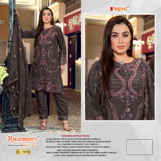 1870 Rosemeen Fepic Organza Pakistani Salwar Suits