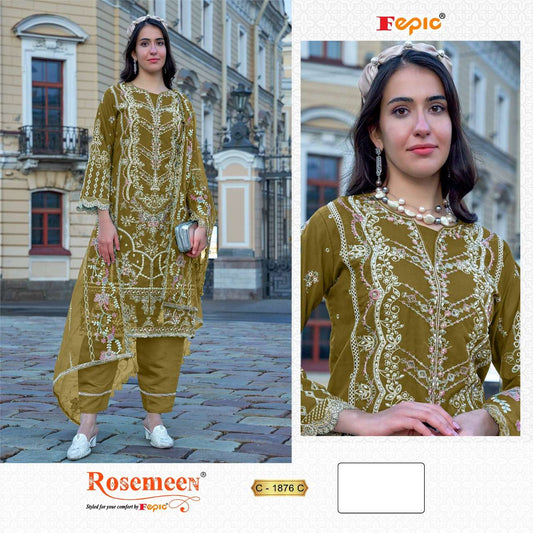 1876C Rosemeen Fepic Organza Pakistani Salwar Suits