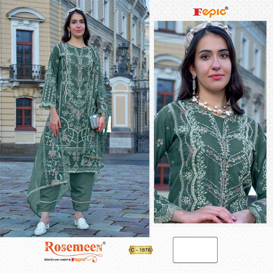 1876 Rosemeen Fepic Organza Pakistani Salwar Suits