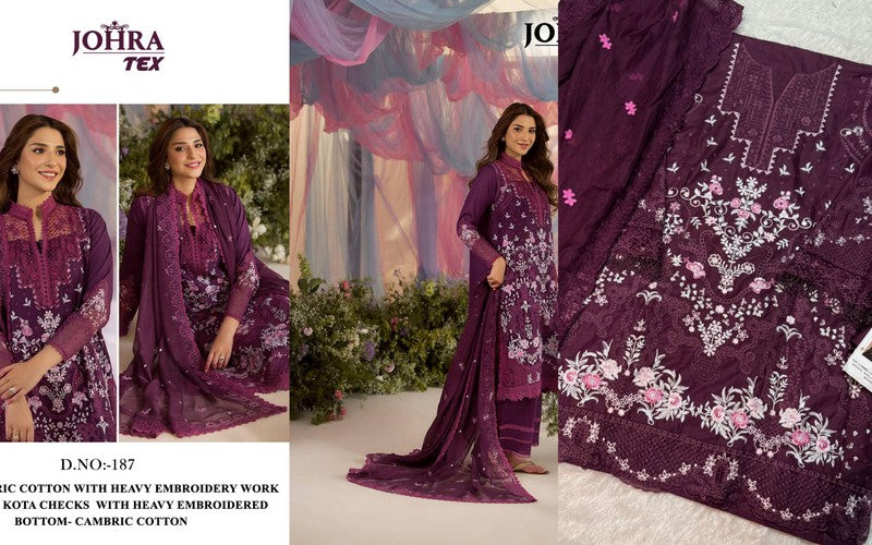 187 Johra Tex Cambric Cotton Pakistani Salwar Suits