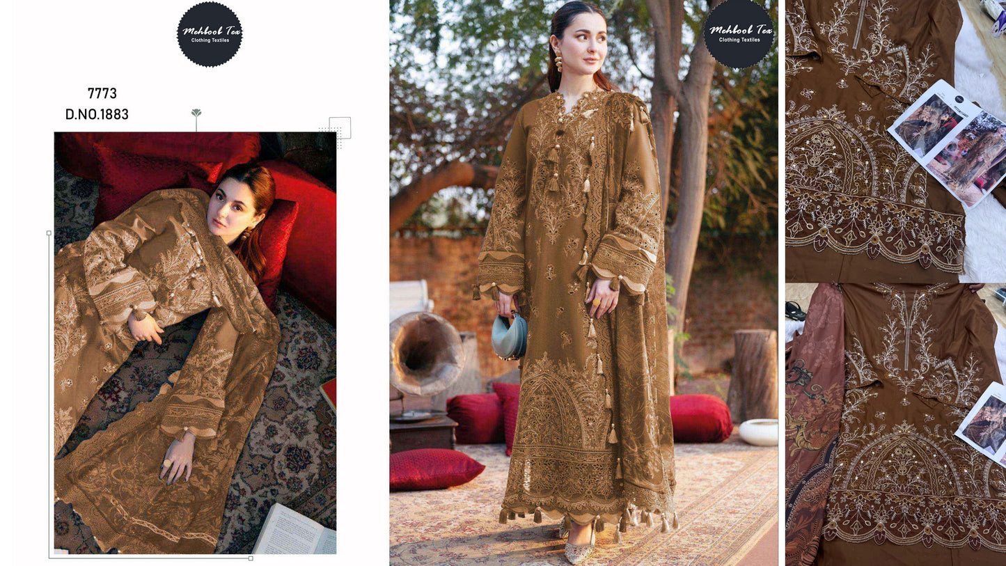 1883 Mehboob Tex Cambric Cotton Pakistani Salwar Suits