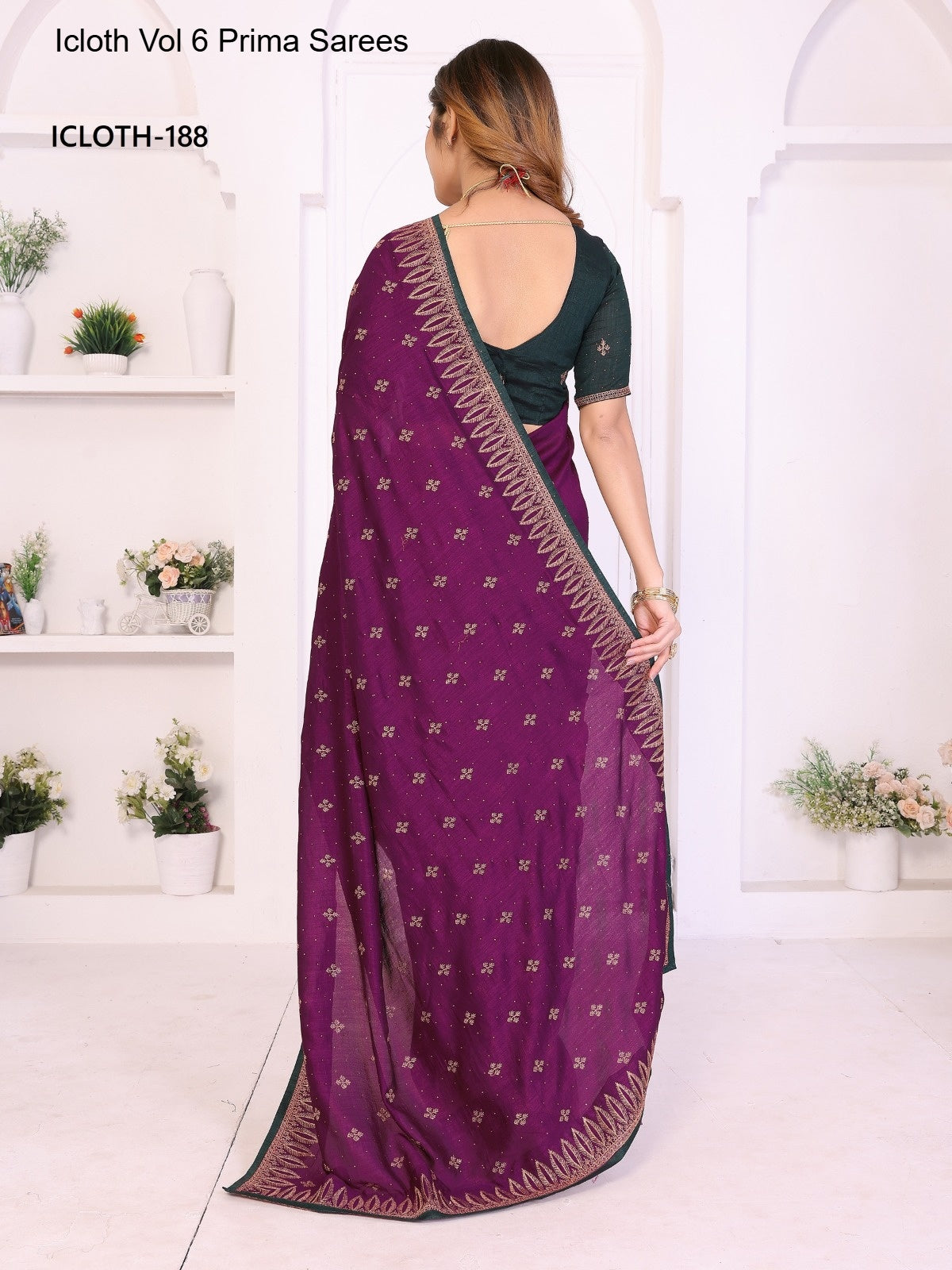 188 Icloth Vol 6 Prima Vichitra Silk Sarees