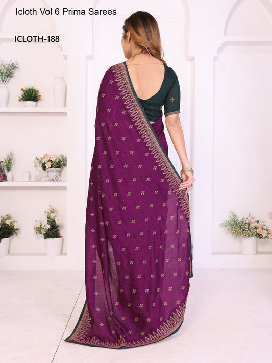 188 Icloth Vol 6 Prima Vichitra Silk Sarees
