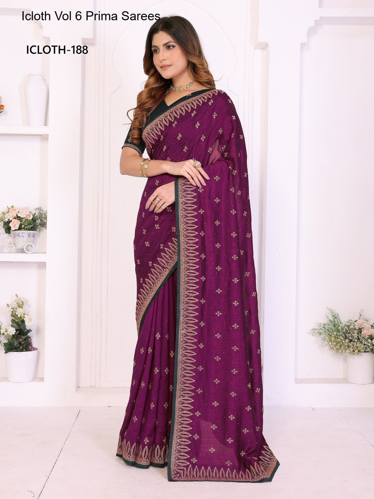 188 Icloth Vol 6 Prima Vichitra Silk Sarees