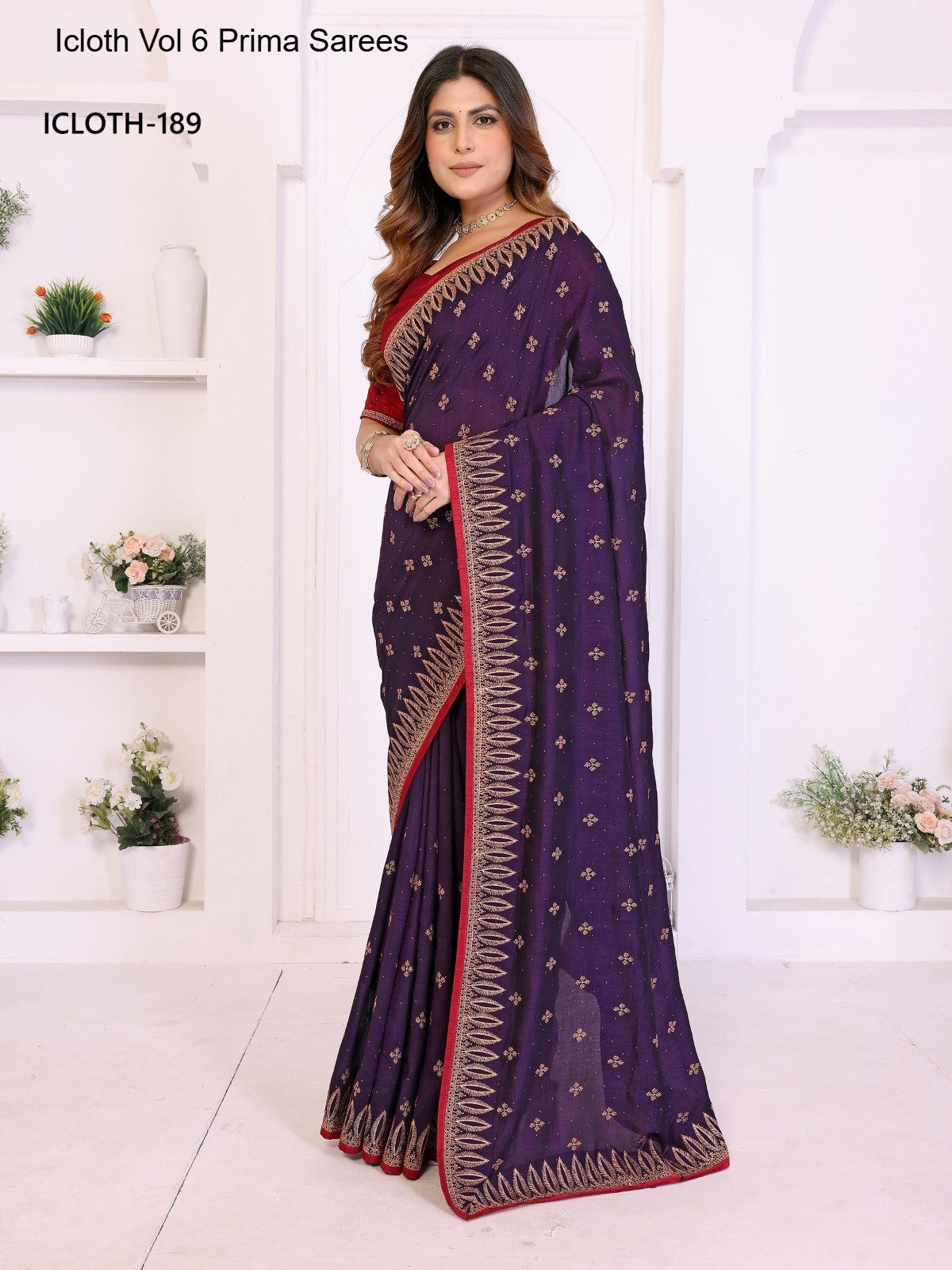 189 Icloth Vol 6 Prima Vichitra Silk Sarees