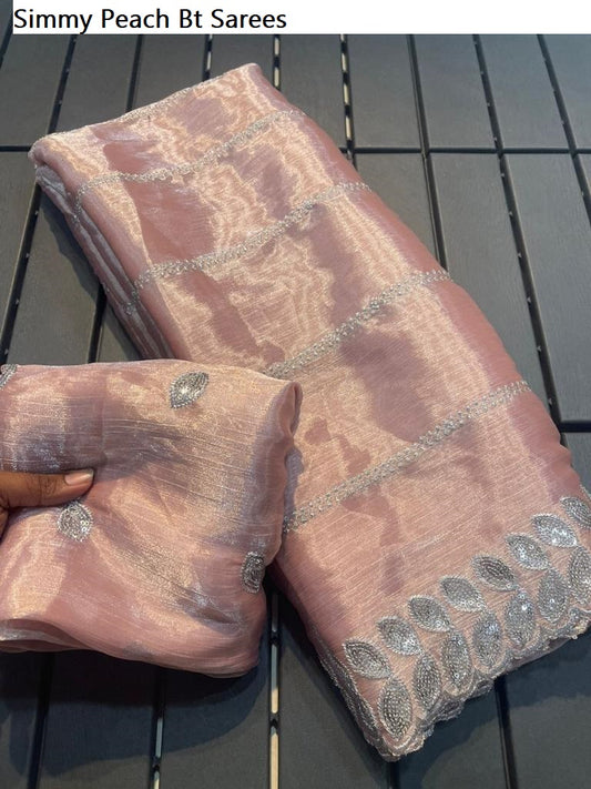 Simmy Peach Bt Sarees