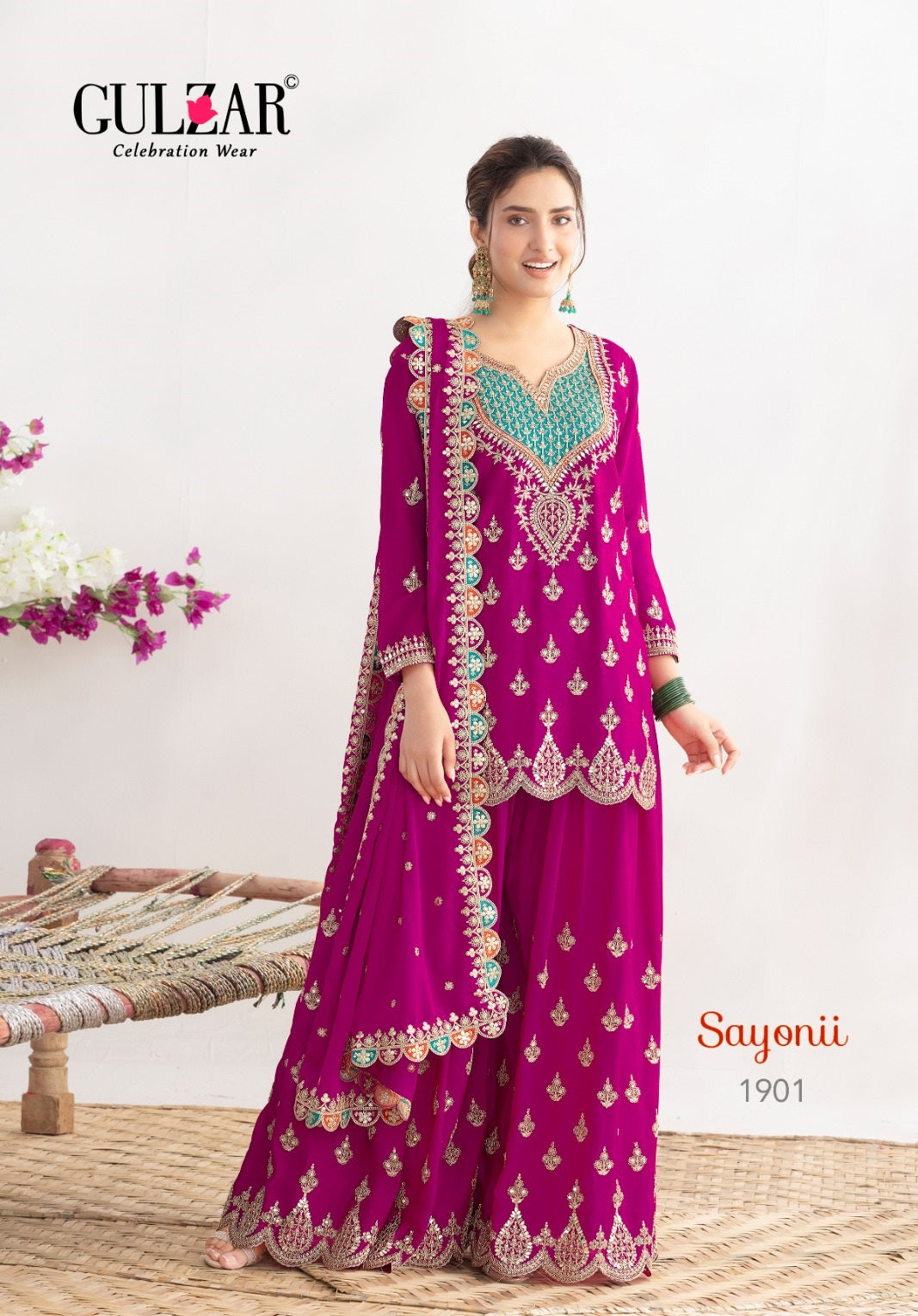 1901 Sayonii Gulzar Premium Chinon Readymade Suits