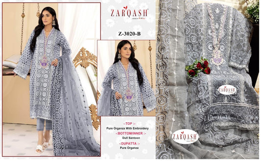 Z-3020B Zarqash Pakistani Salwar Suits