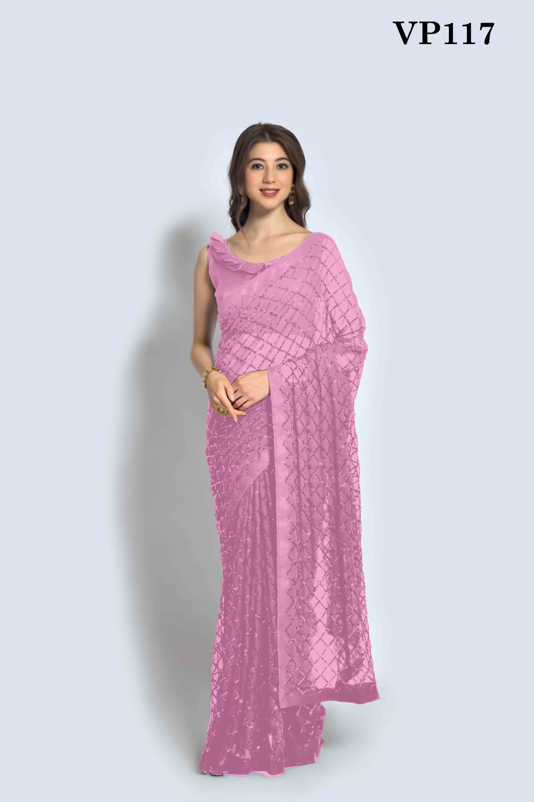 117 Chokadi Fashion Berry Sarees