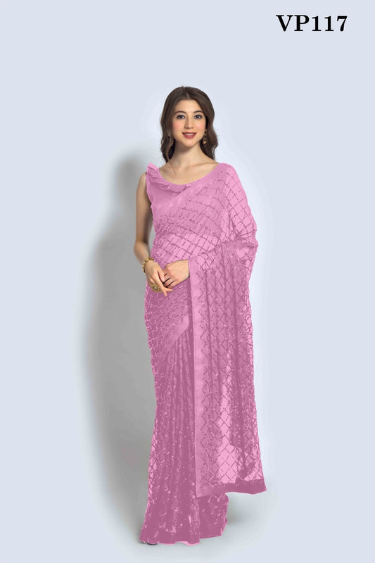 117 Chokadi Fashion Berry Sarees
