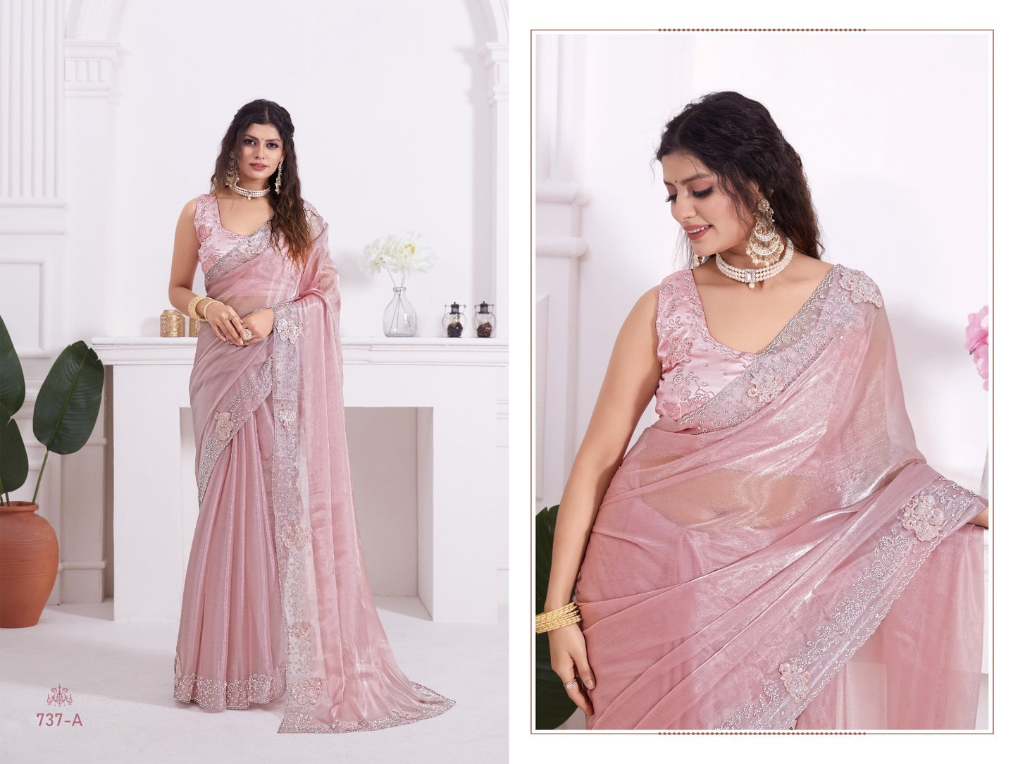 737A Light Mehek Sarees