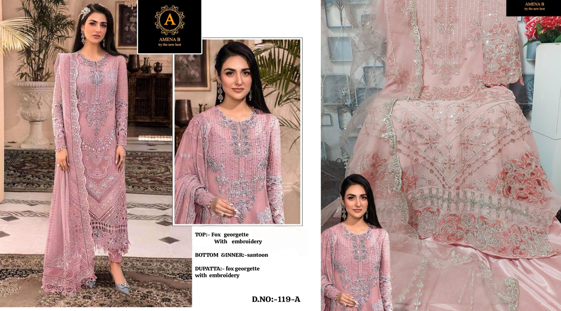 119A Amena B Pakistani Salwar Suits