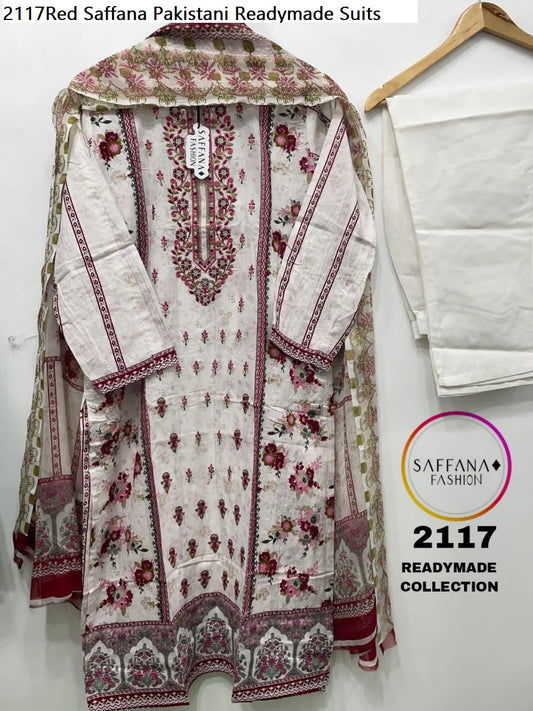 2117Red Saffana Pakistani Readymade Suits