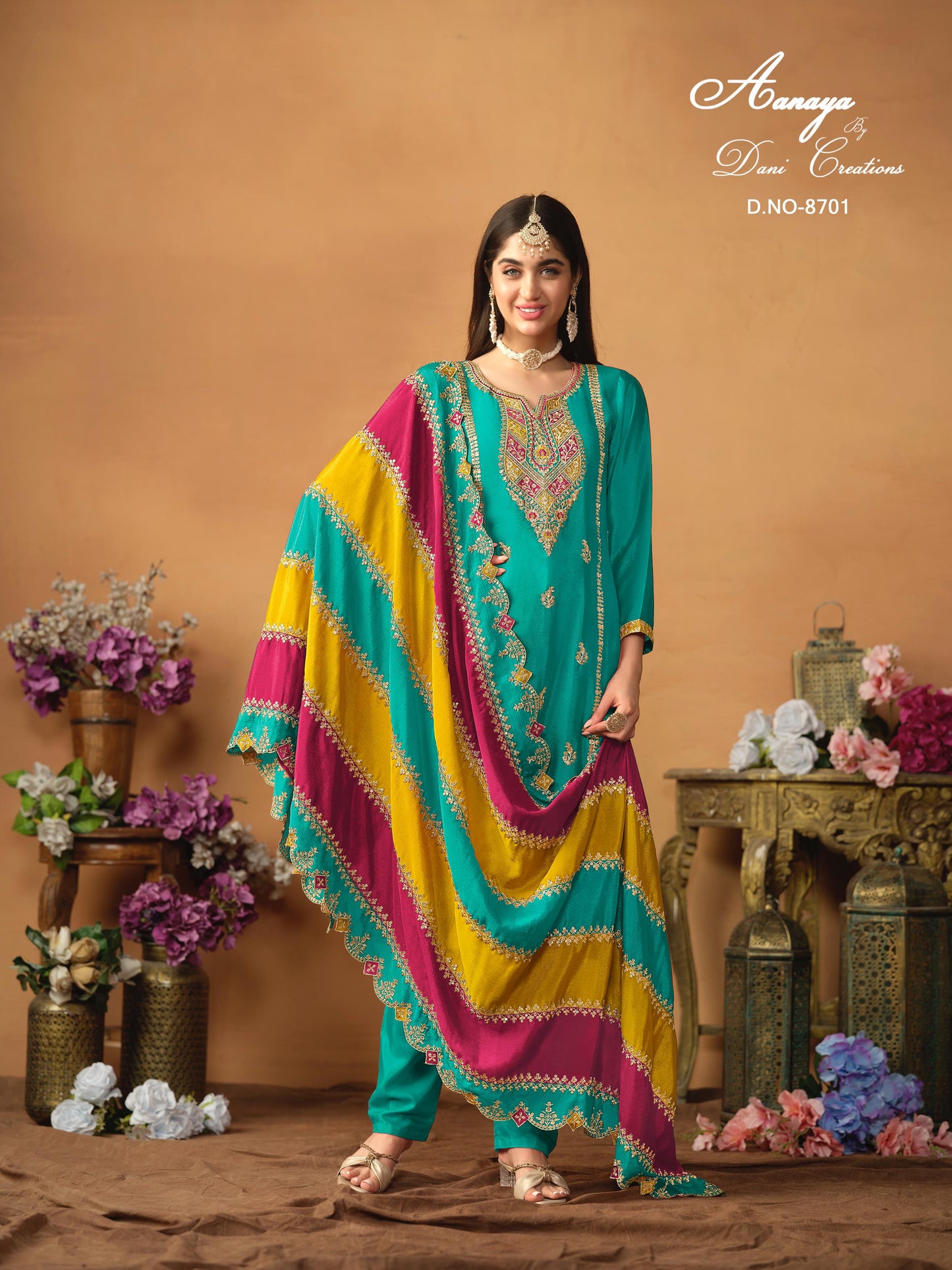 8701 Aanaya Vol 187 Dani Creation Unstitched Suits