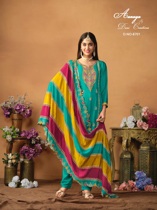 8701 Aanaya Vol 187 Dani Creation Unstitched Suits