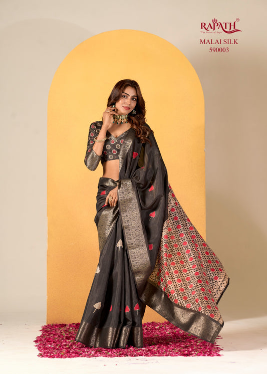 590003 Chocolate Rajpath Sarees