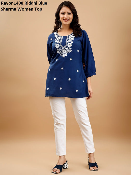 Rayon1408 Blue Riddhi Sharma Women Top