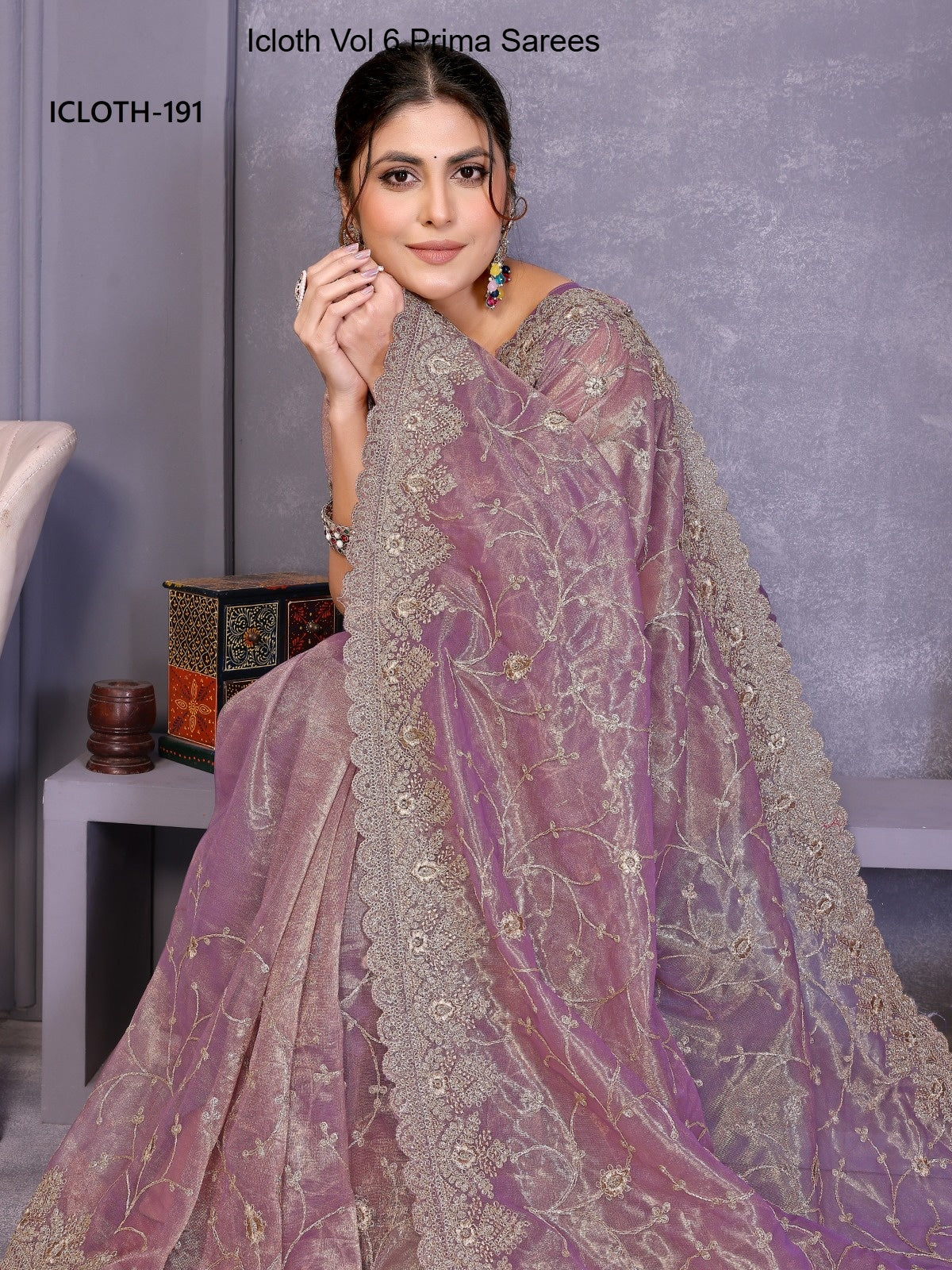 191 Icloth Vol 6 Prima Twill Net Sarees