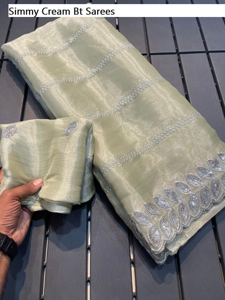 Simmy Cream Bt Sarees