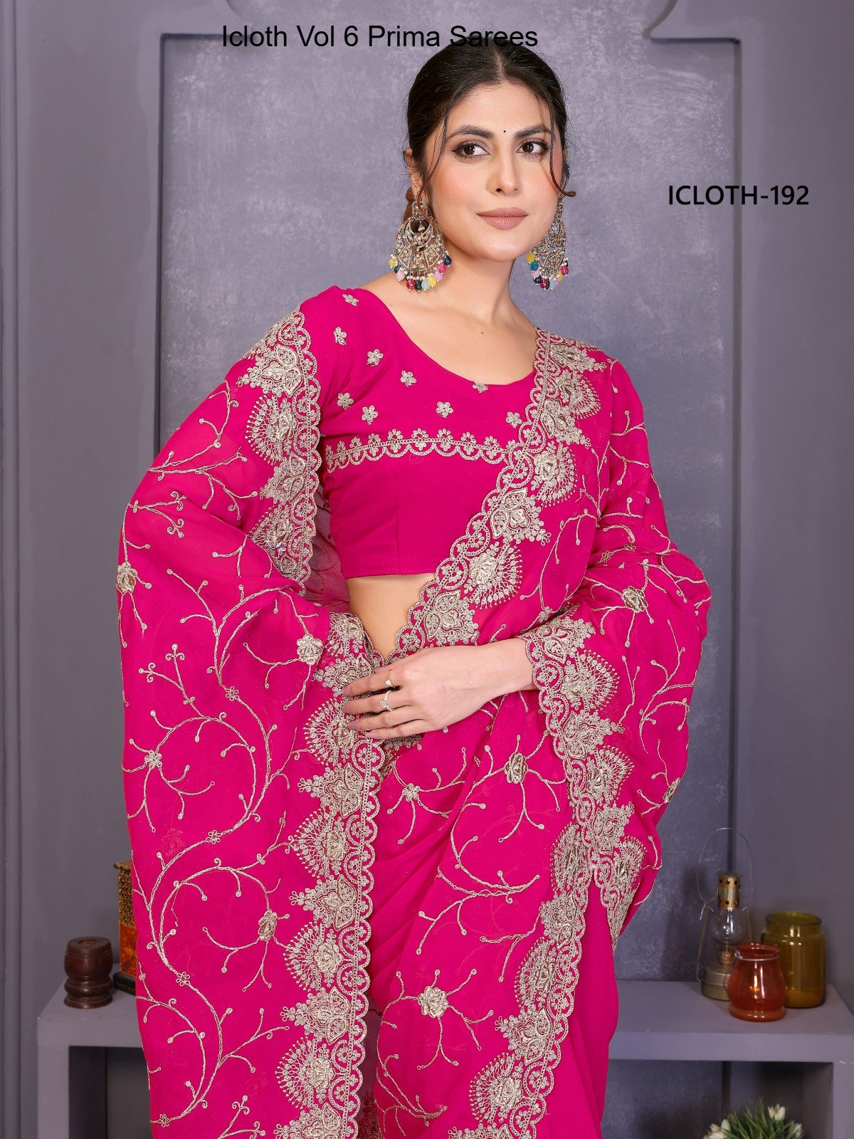 192 Icloth Vol 6 Prima Pure Georgette Sarees