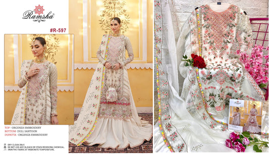 R-597 Ramsha Pakistani Salwar Suits
