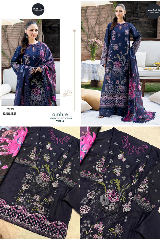 1931 Ombre Lawn Collection 25 Vol 7 Mehboob Tex Pure Cotton Pakistani Salwar Suits
