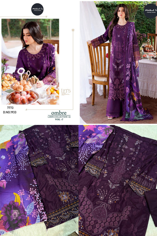 1933 Ombre Lawn Collection 25 Vol 7 Mehboob Tex Pure Cotton Pakistani Salwar Suits