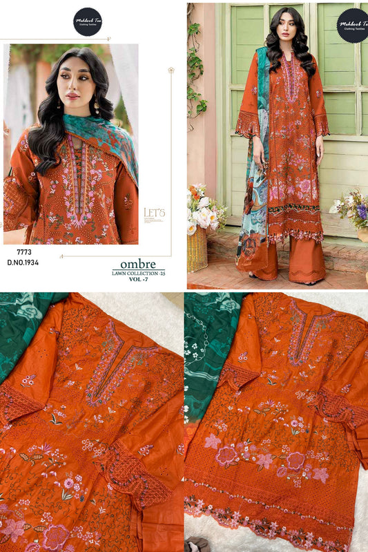 1934 Ombre Lawn Collection 25 Vol 7 Mehboob Tex Pure Cotton Pakistani Salwar Suits