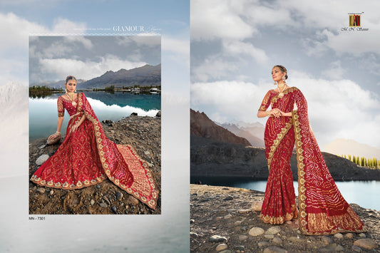 7301 Kacchi Bandhej Mn Sarees