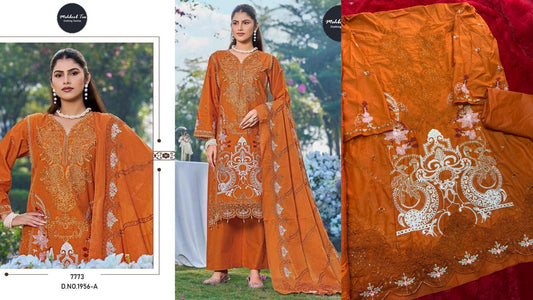 1956-A Mehboob Tex Pure Cotton Pakistani Salwar Suits